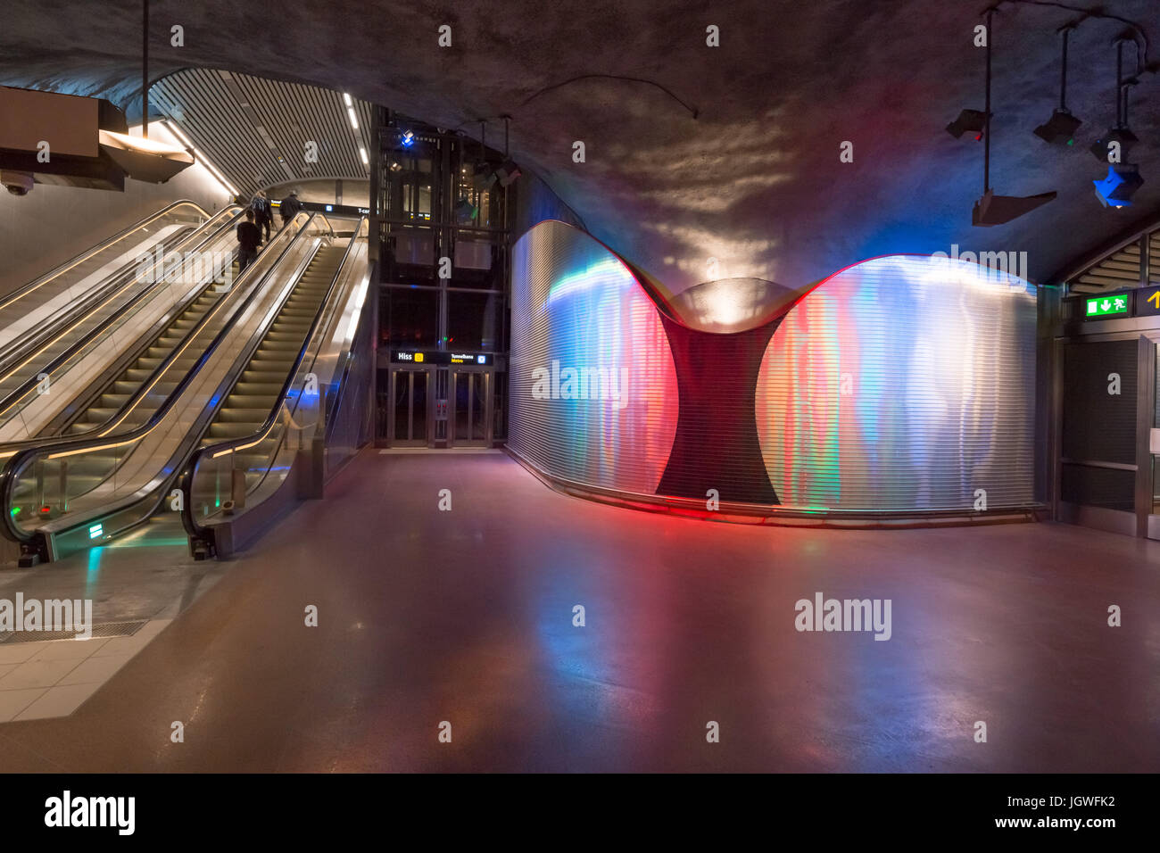 La nuova stazione ferroviaria, nella città di Stoccolma. La Svezia. Foto Stock