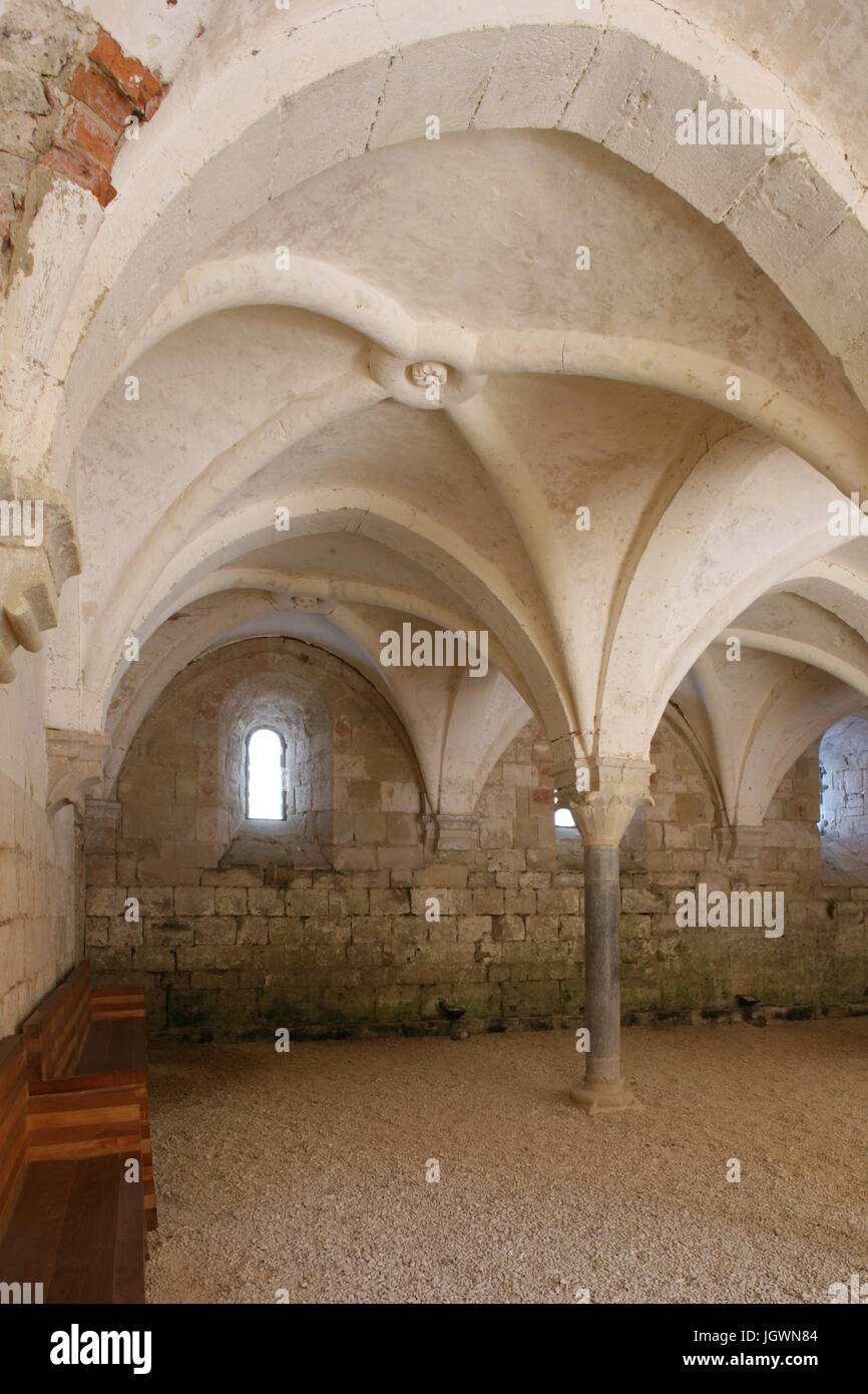 Flaran Abbey (Abbaye de Flaran), Gers, Francia, Chapter House Foto Stock