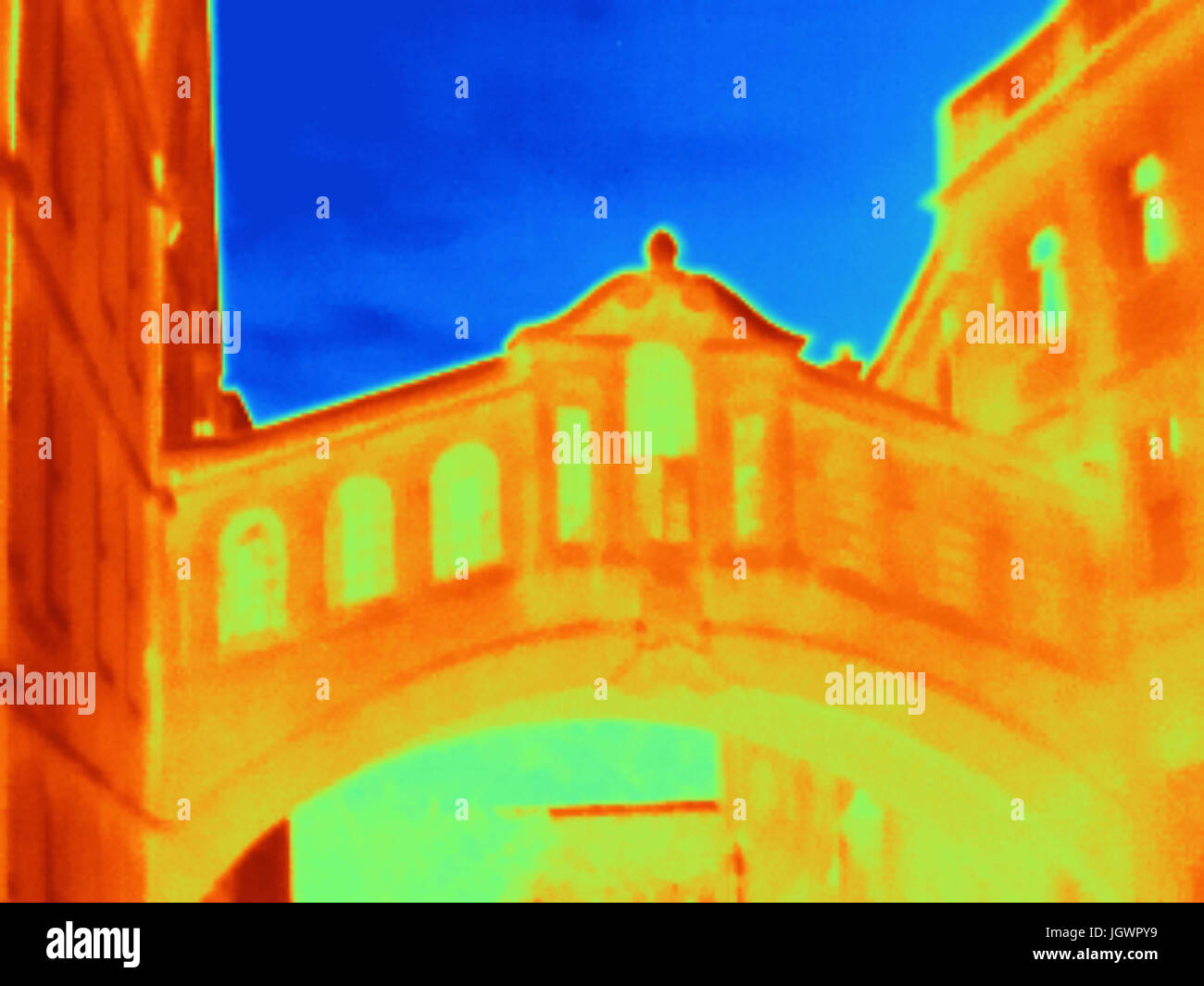 Immagine termica del Ponte dei Sospiri, Oxford, England, Regno Unito Foto Stock