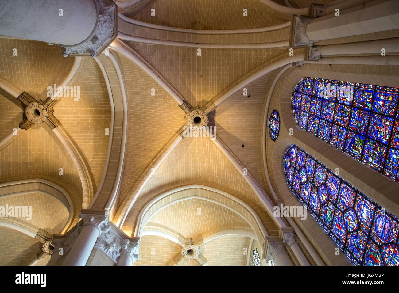 La cattedrale di Chartres, Francia Foto Stock