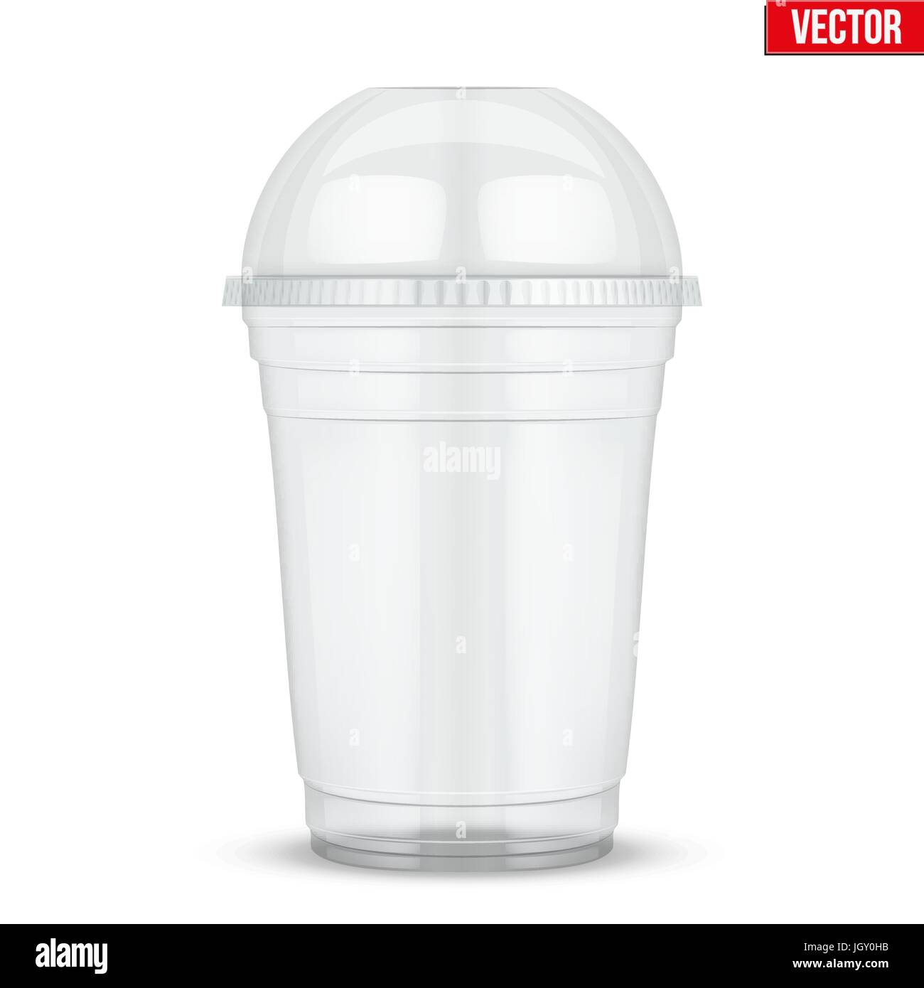 Tazza di plastica trasparente con sfera cappuccio della dome. Illustrazione Vettoriale