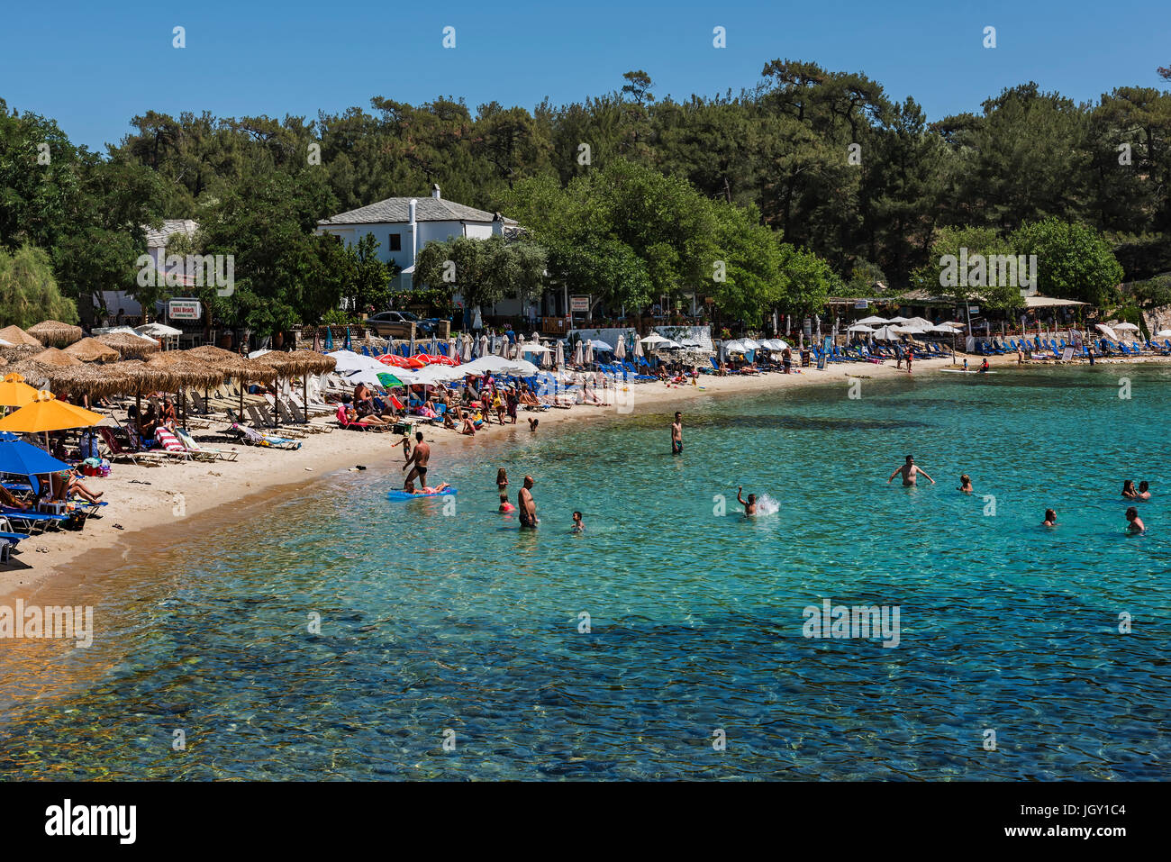 Aliki Beach, Thsssos. Foto Stock