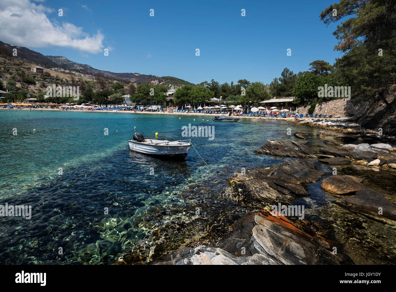 Aliki Beach, Thsssos. Foto Stock