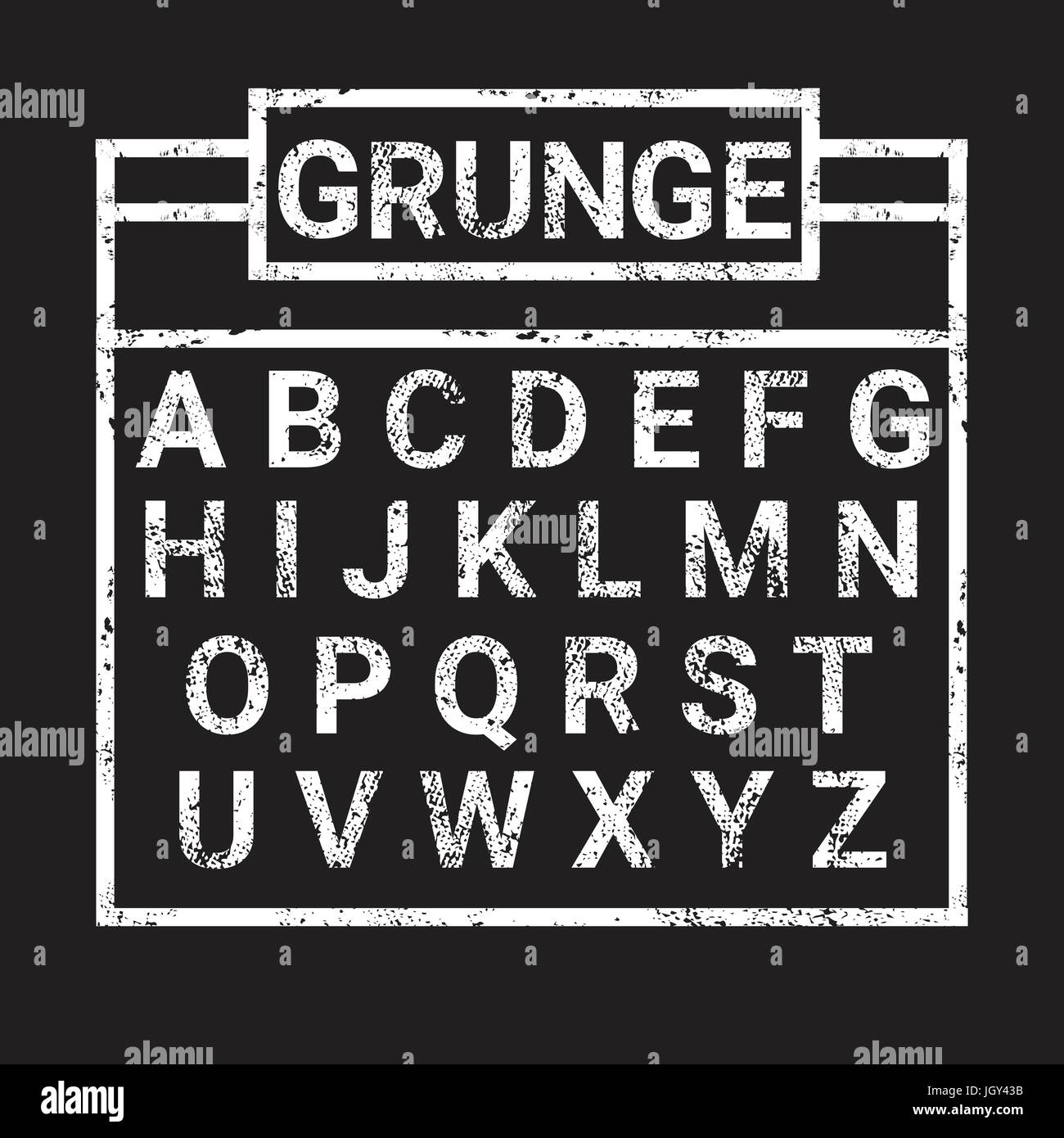 Alfabeto Grunge raccolta di lettere scritte di testo impostato Illustrazione Vettoriale