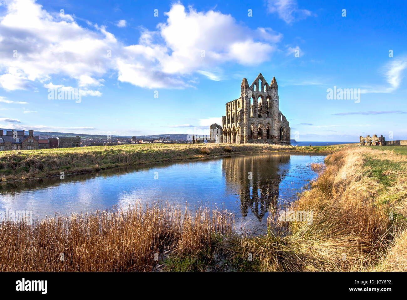 Abbazia di Whitby Foto Stock