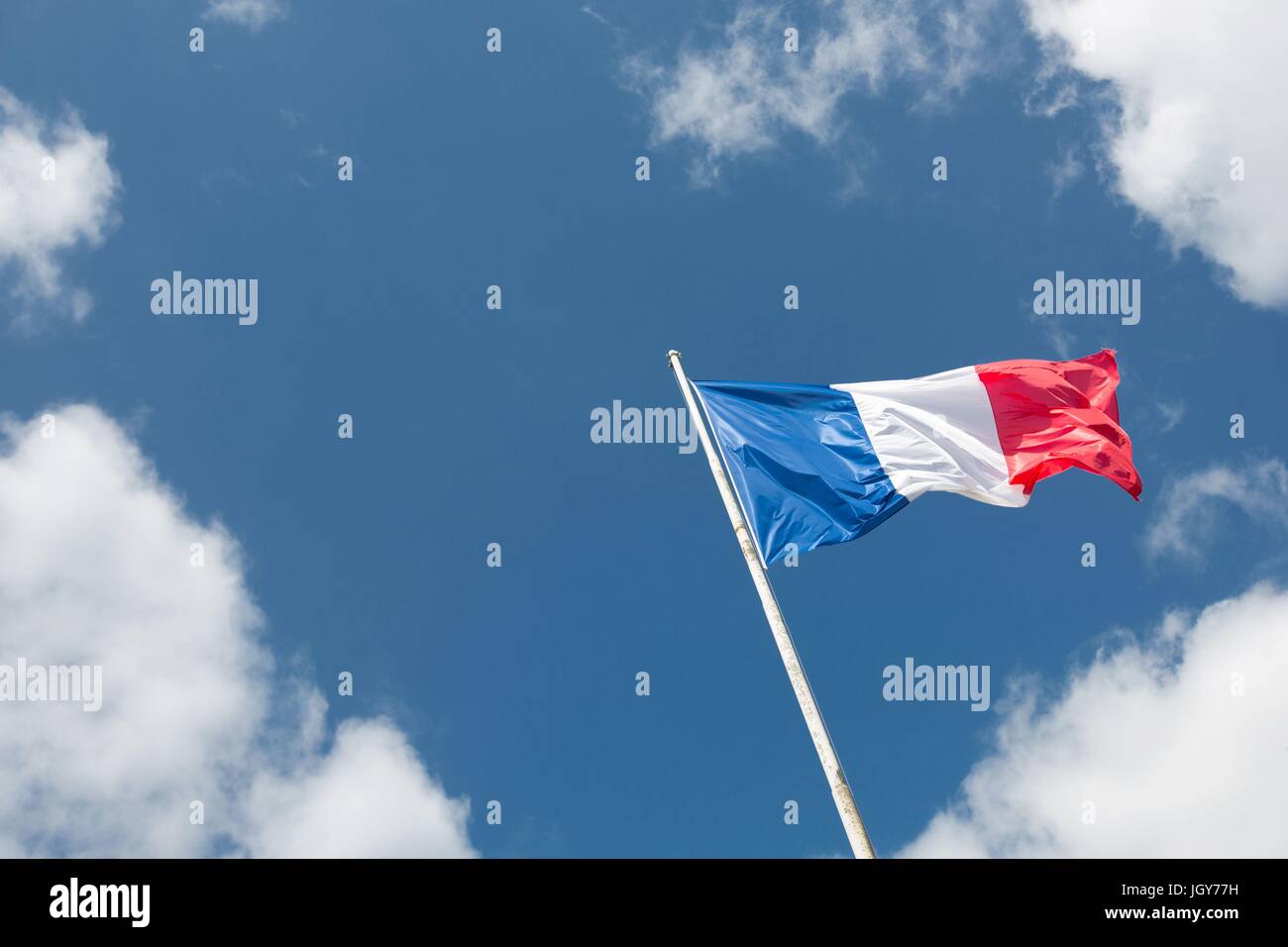 Francia, Région Normandie (ancienne Basse Normandie), Manche, Saint-Lô, drapeau français Photo Gilles Targat Foto Stock