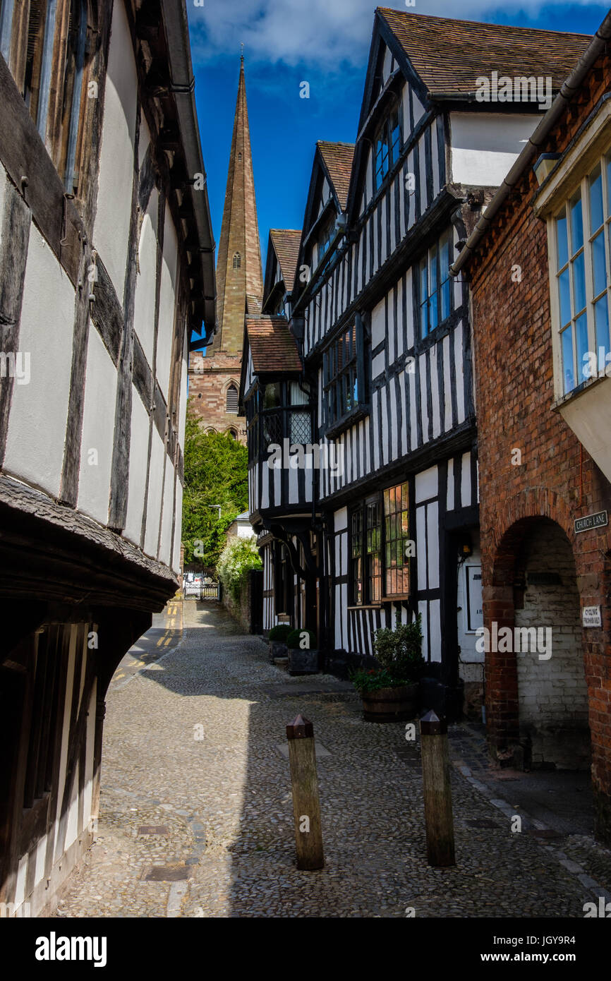 Church Lane, Ledbury, Herefordshire, England, Regno Unito Foto Stock