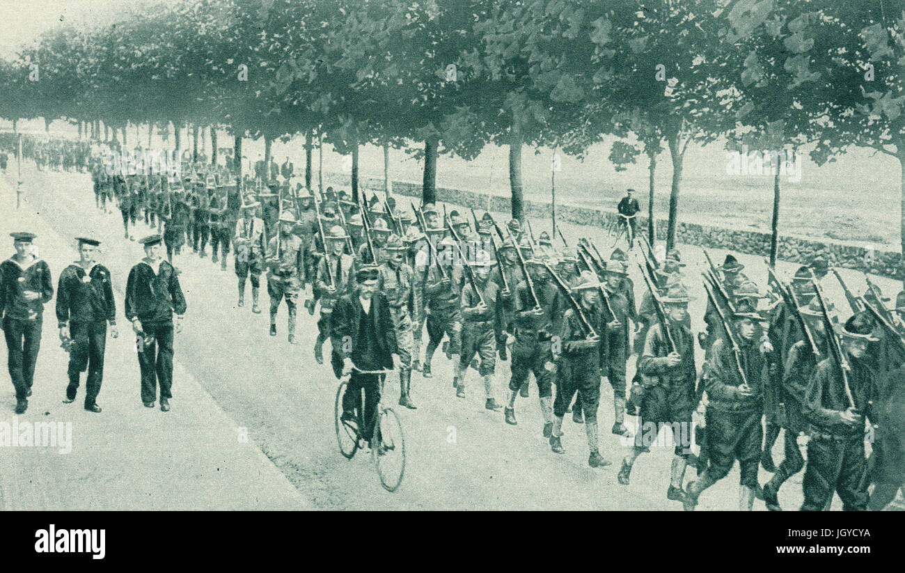 Prima di truppe americane arrivano in Francia, 25 Giugno, 1917 Foto Stock