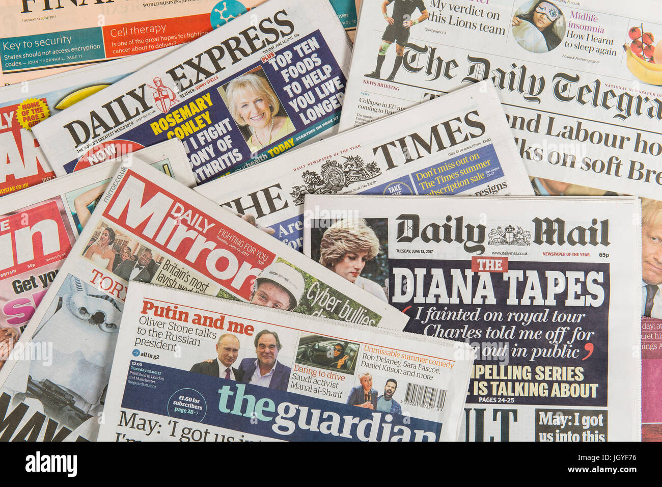Regno Unito british quotidiani Foto Stock