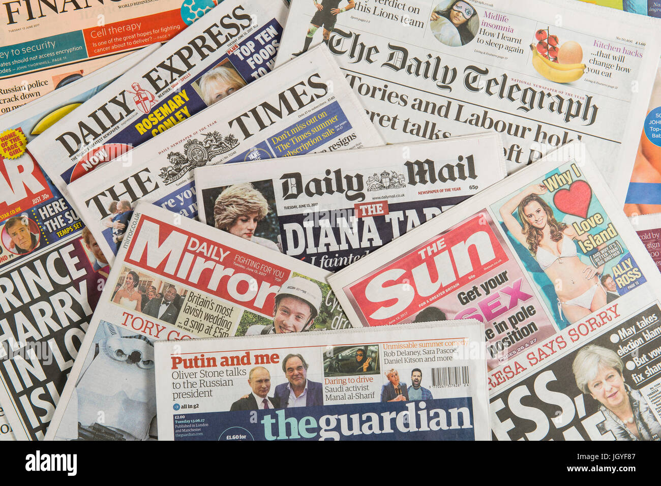 Regno Unito british quotidiani Foto Stock