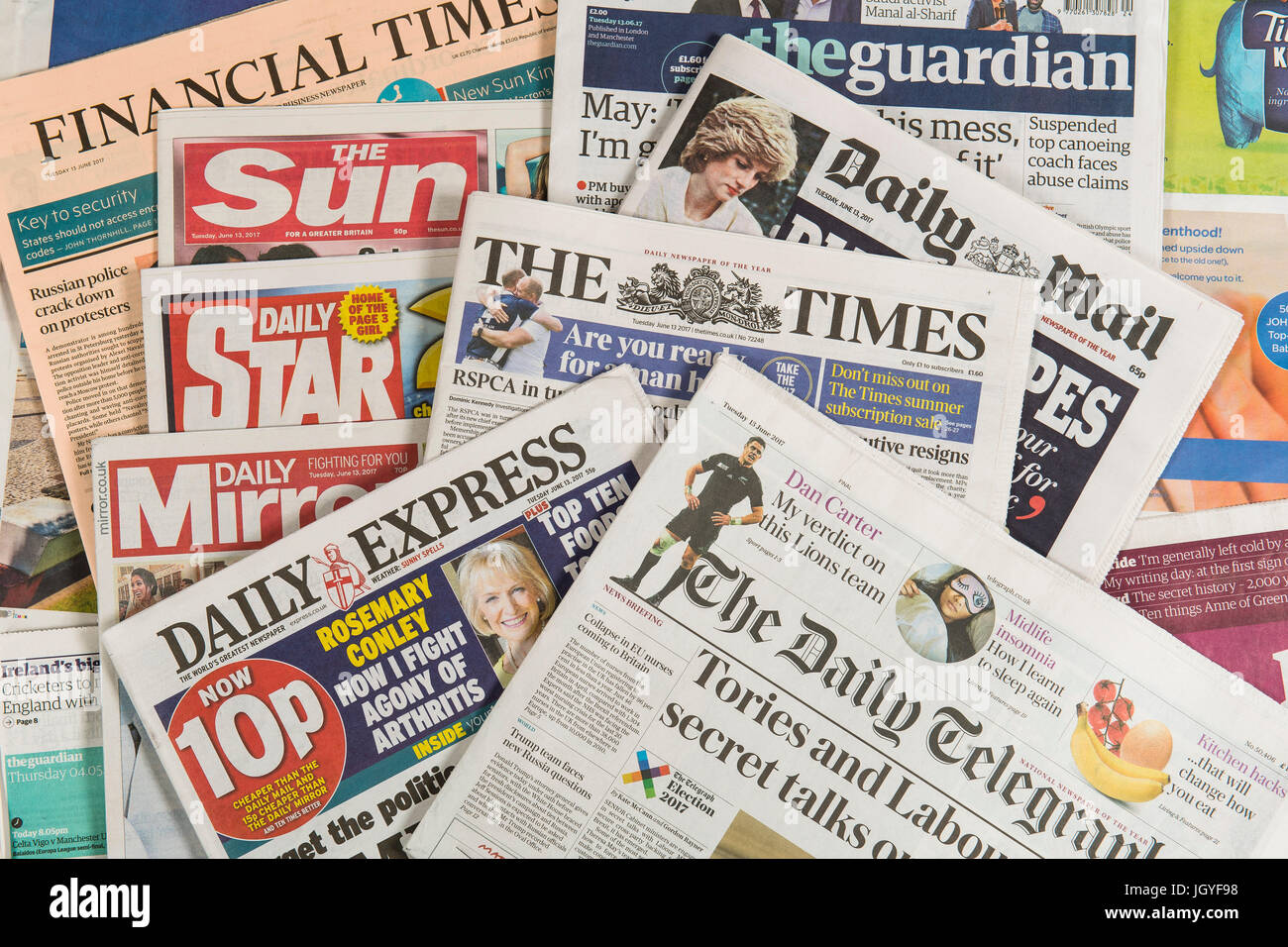 Regno Unito british quotidiani Foto Stock