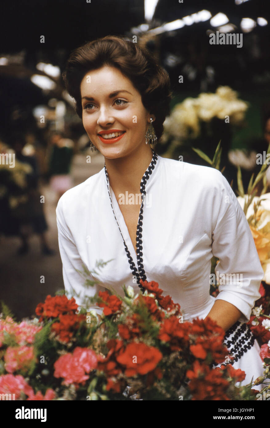 Lee Meriwether, Miss America, a Lima in Perù, 1954 Foto Stock