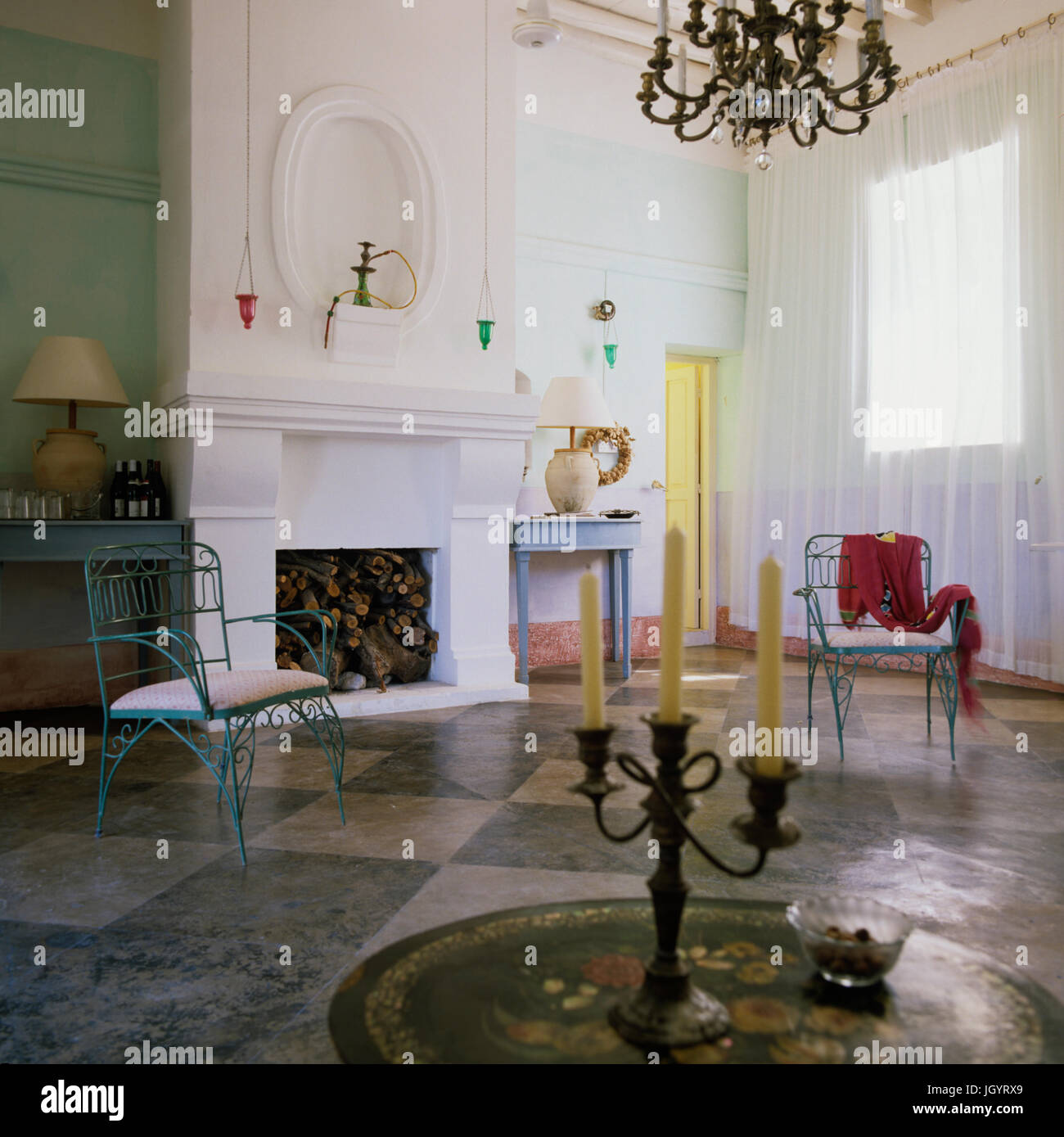Mediterraneo Cipro home of London designer ed artista - miglioramenti realizzati da artigiani locali Foto Stock