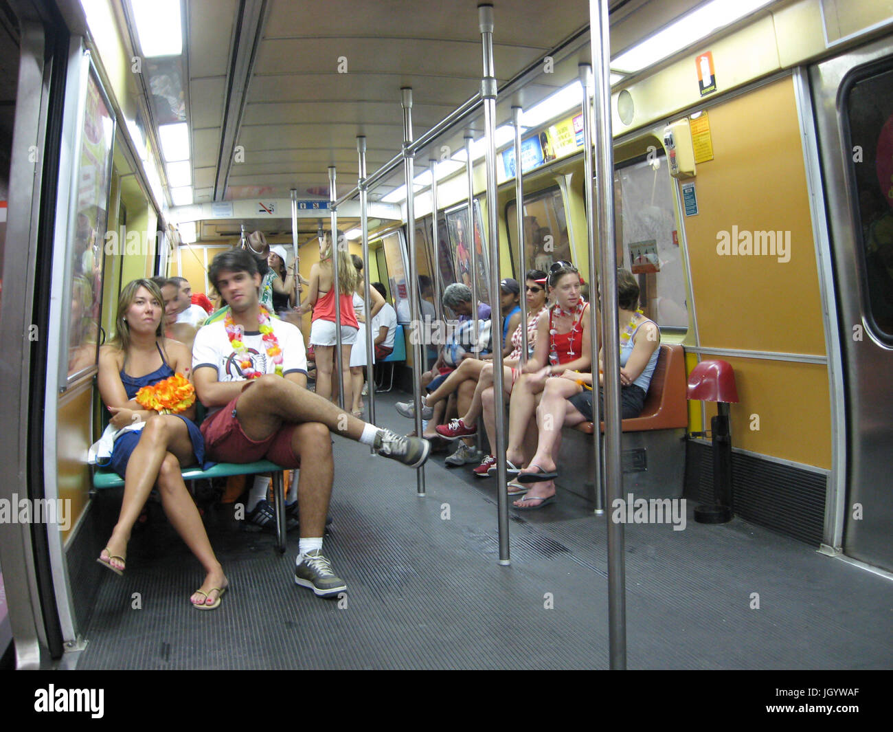 Interno della metropolitana, Rio de Janeiro, Brasile Foto Stock