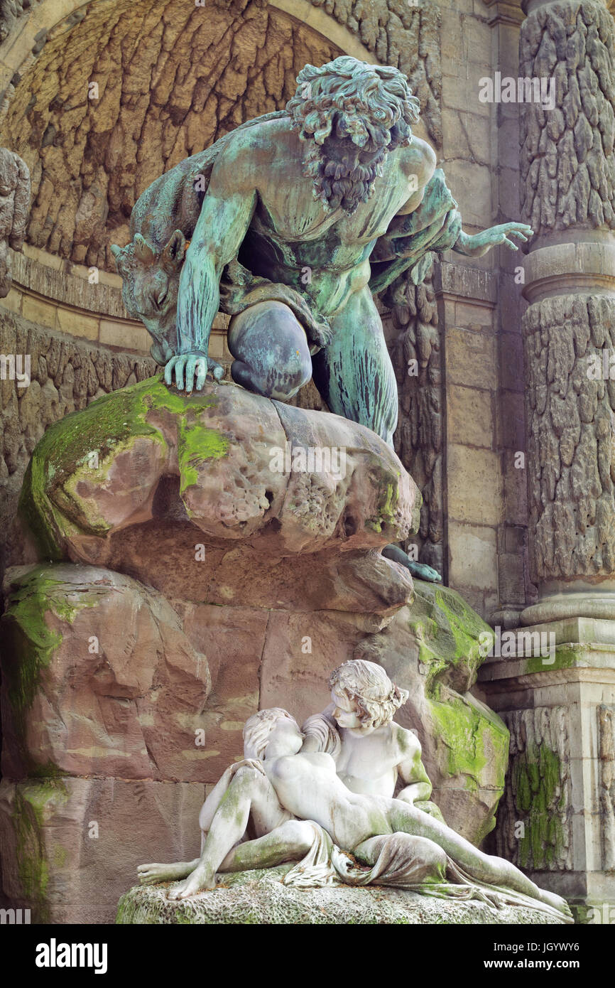 Polifemo sorprendente Aci e Galatea (Jardin du Luxembourg - Parigi) Foto Stock