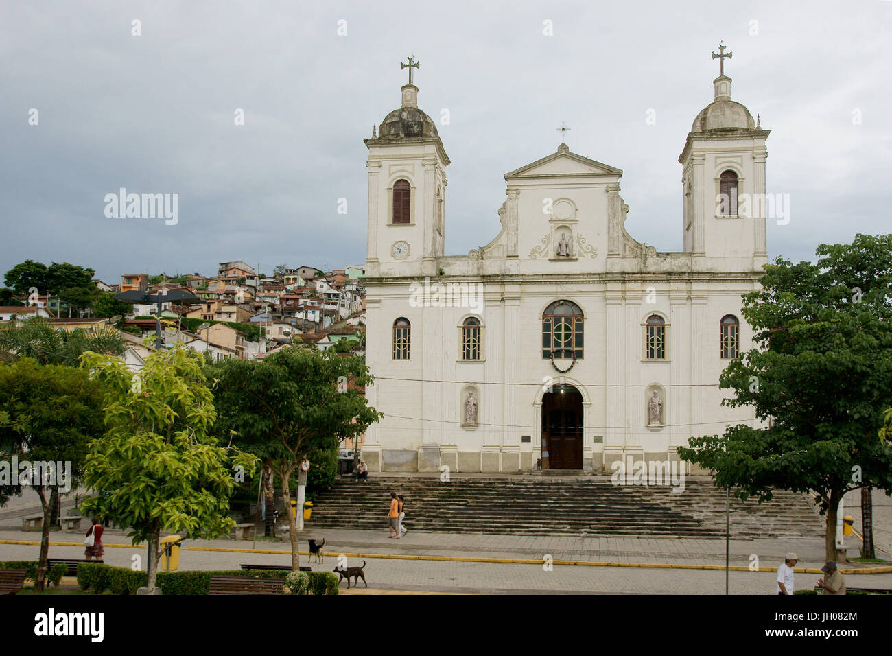 Square, Chiesa, 29/12/2009, São Luís do Paraitinga, São Paulo, Brasile Foto Stock