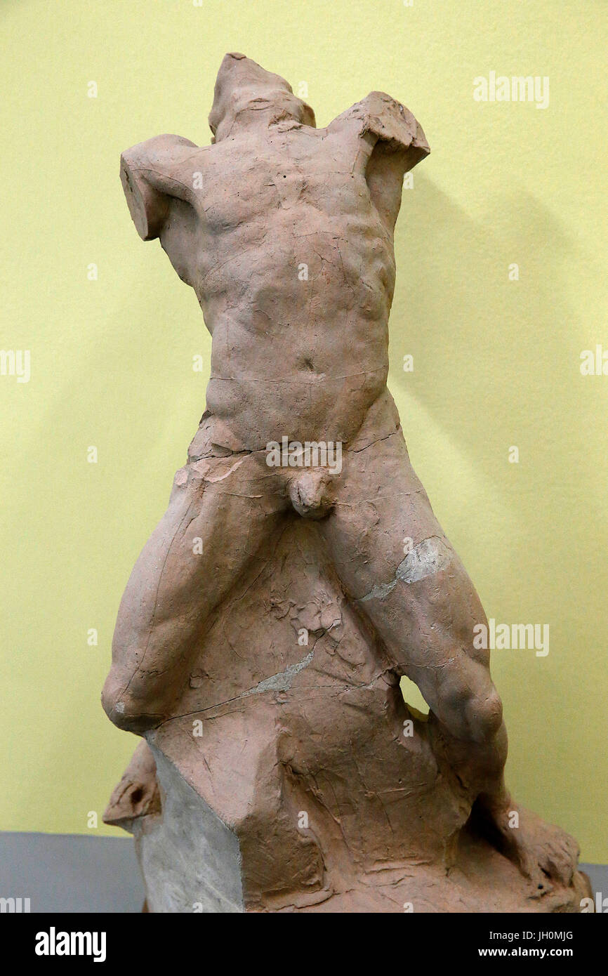 Museo Rodin Parigi. La Caduta Man. 1882. Terra cotta. La Francia. Foto Stock