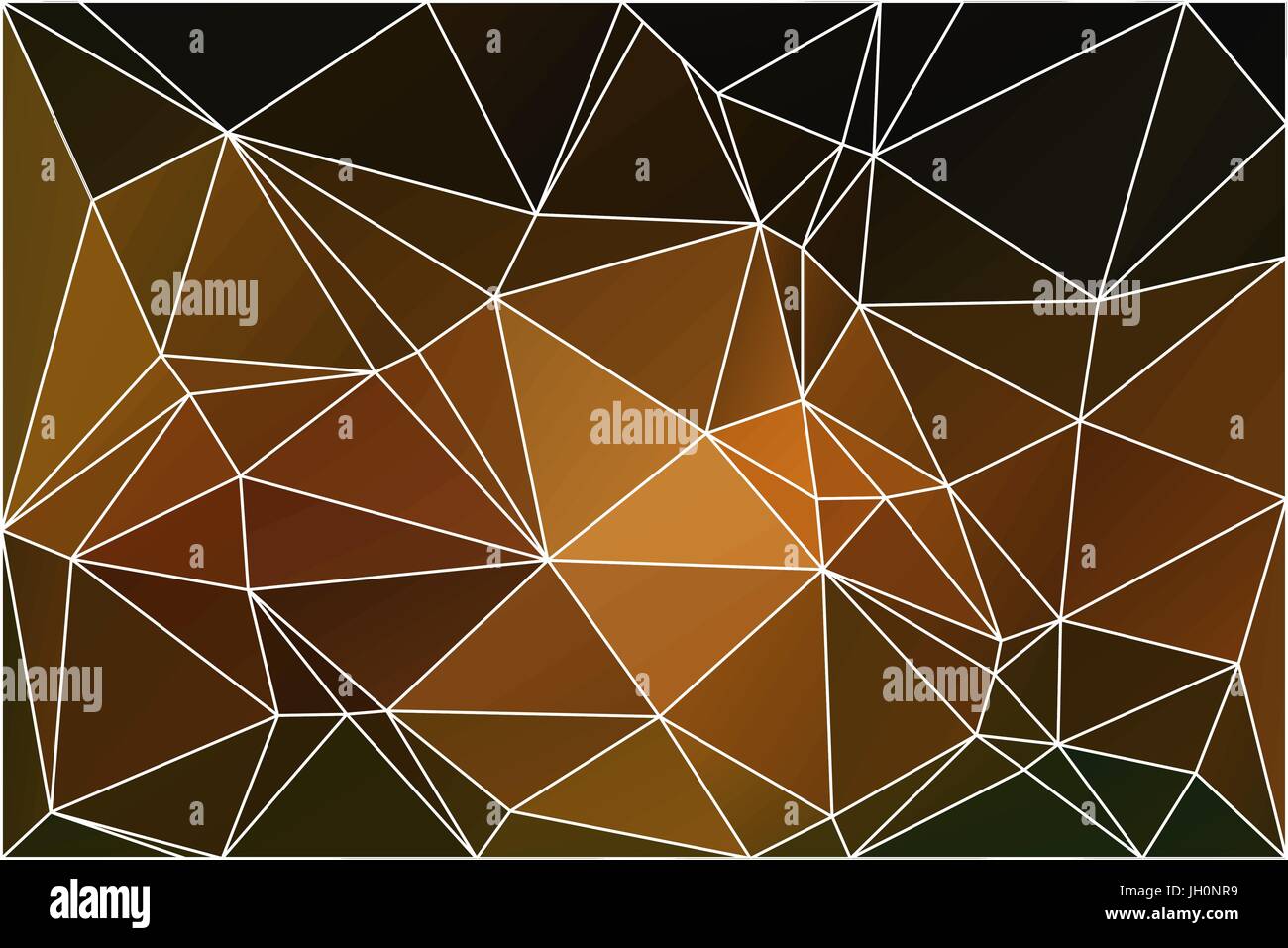 Nero giallo arancio astratto poly basso background geometrica con il triangolo bianco maglia. Illustrazione Vettoriale