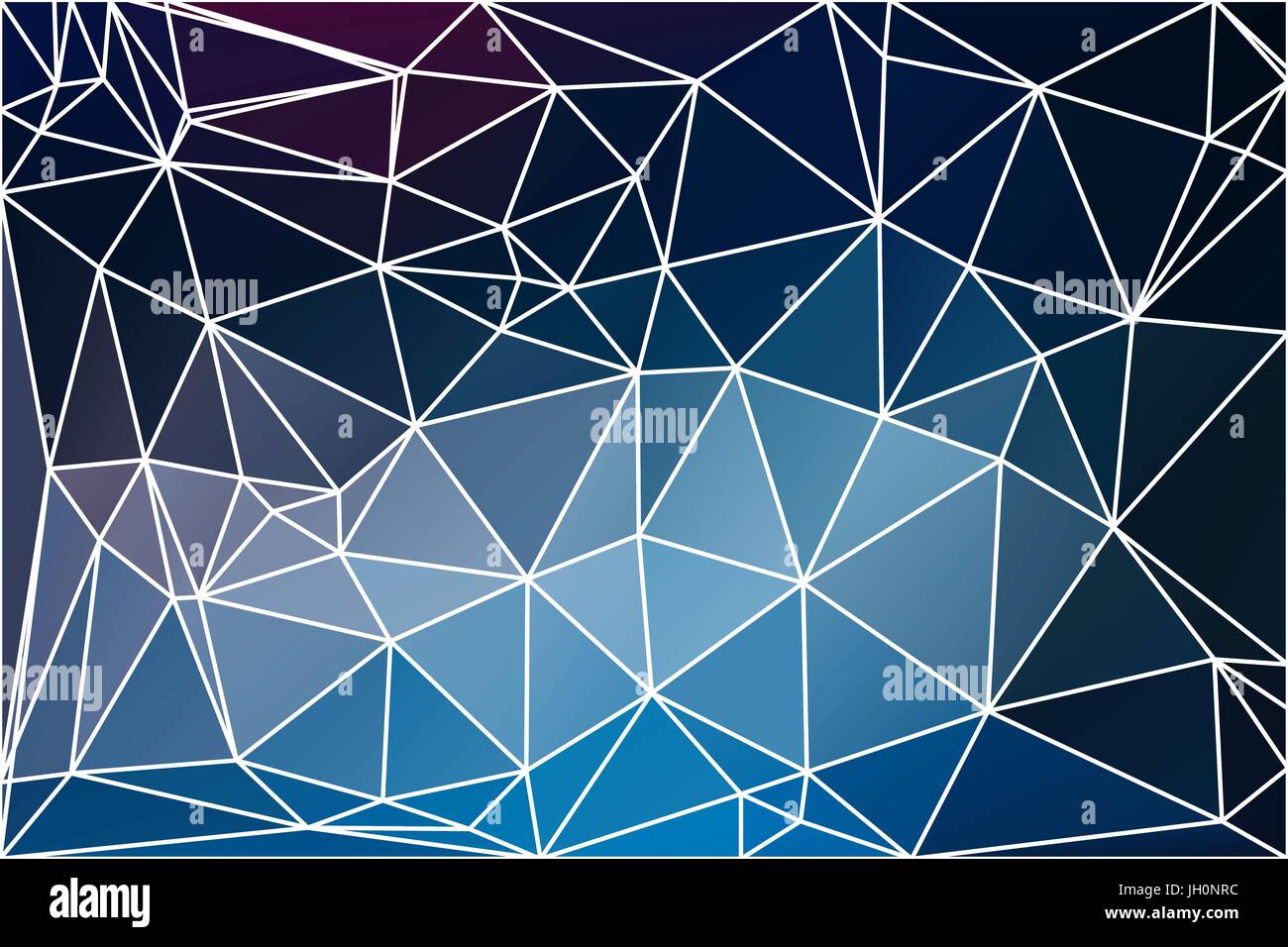 Profondo e blu pallido bassa astratta geometrica poly lo sfondo con il triangolo bianco maglia. Illustrazione Vettoriale