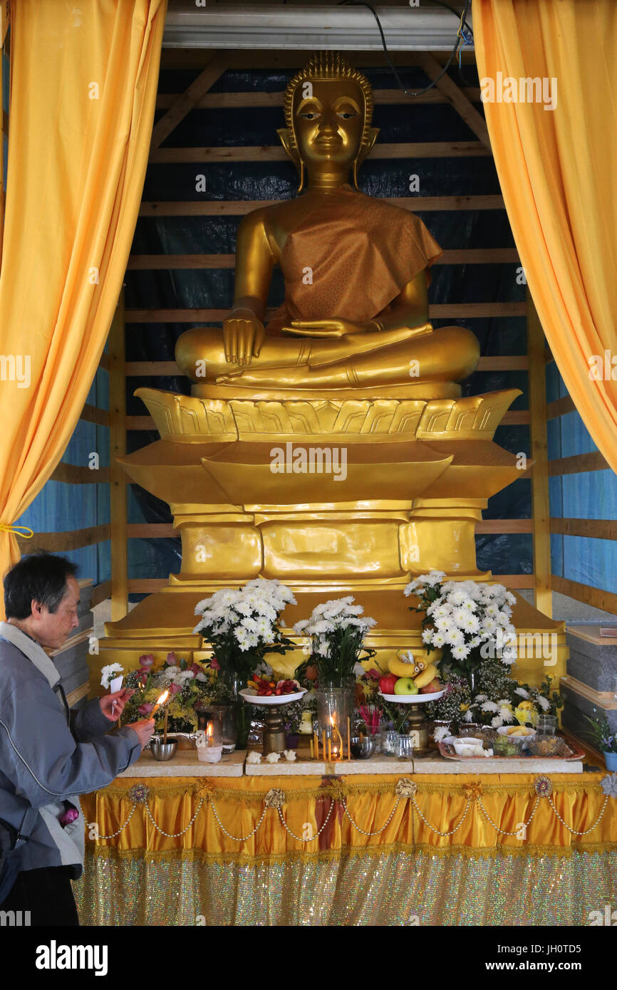 Wat Velouvanaram. Sim in costruzione. Nuovo Buddha. La Francia. Foto Stock