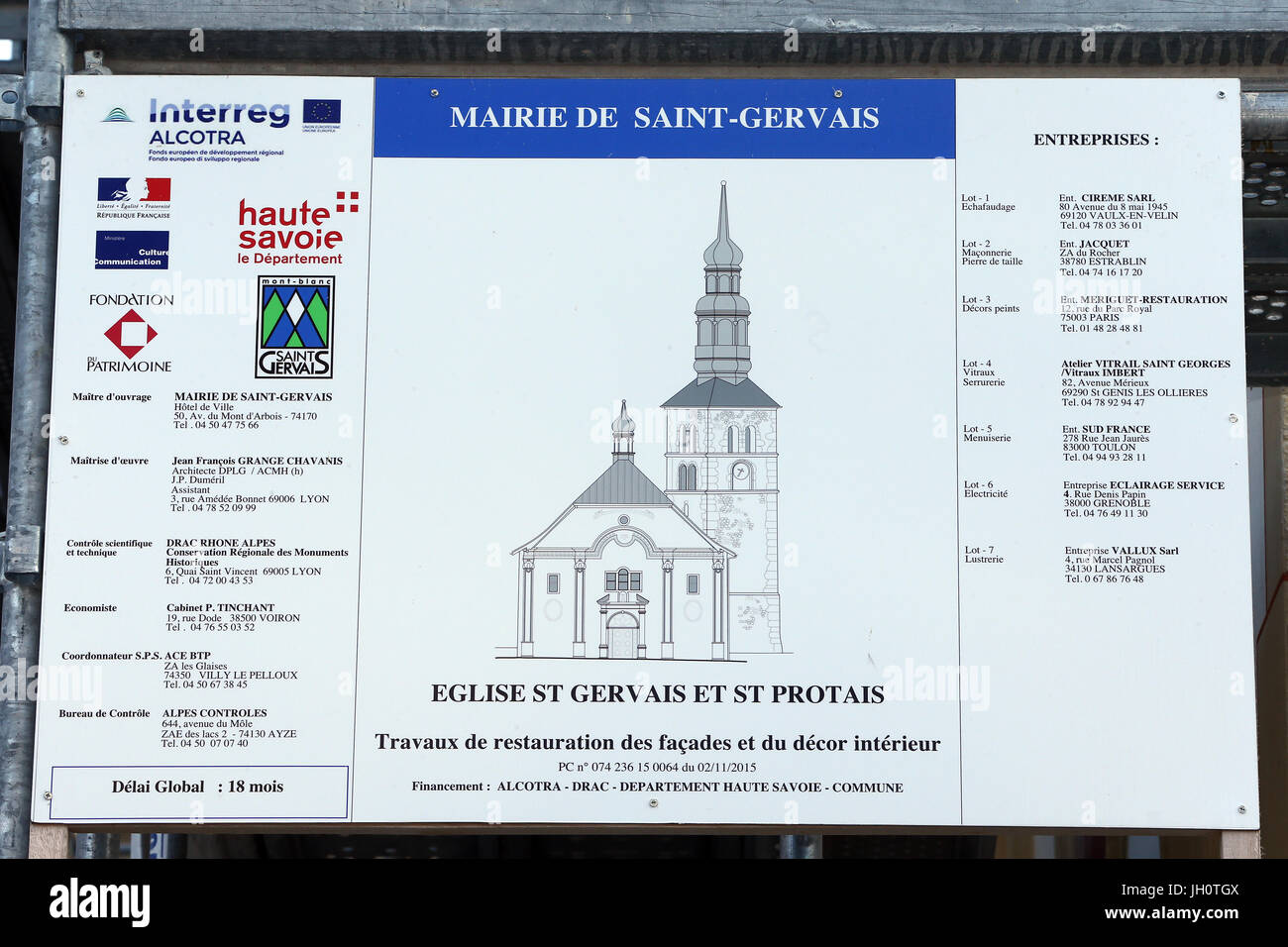 Restauro di Saint Gervais chiesa barocca. La Francia. Foto Stock