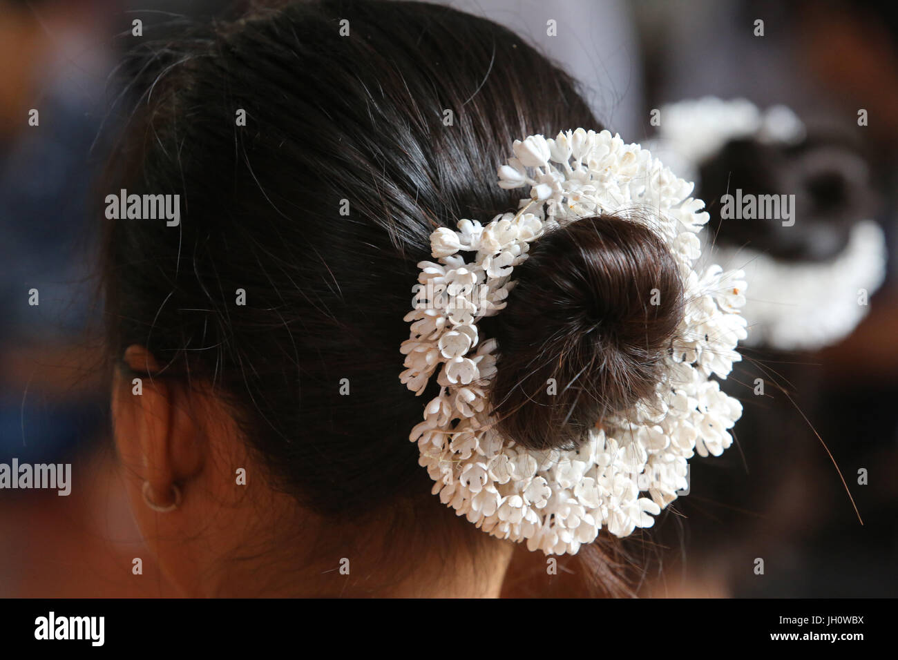 Cambogiano per lo styling dei capelli. Cambogia. Foto Stock