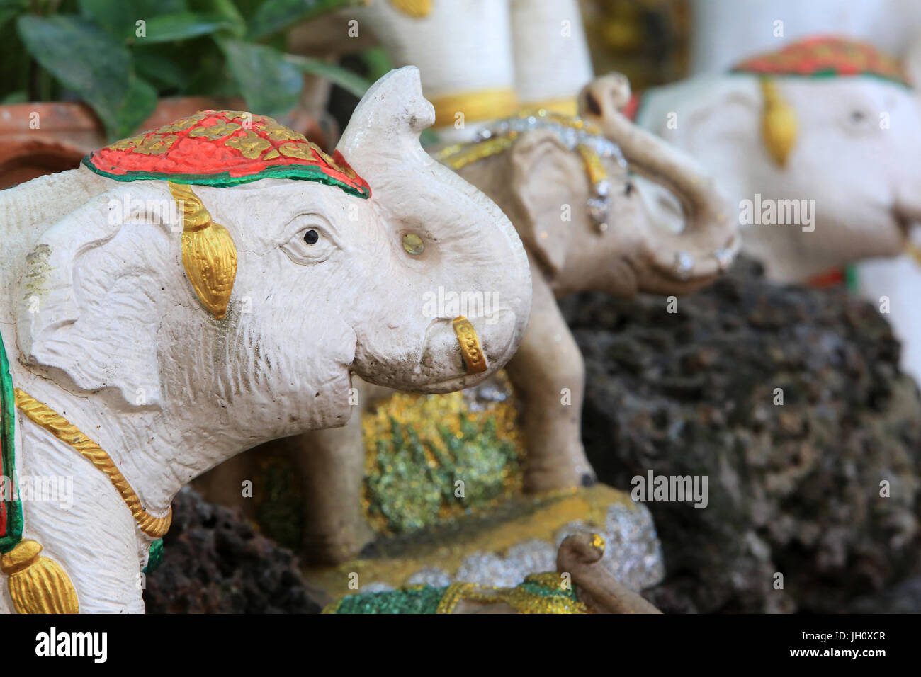 Elefante. Luogo di culto. Vientiane. Laos. Foto Stock