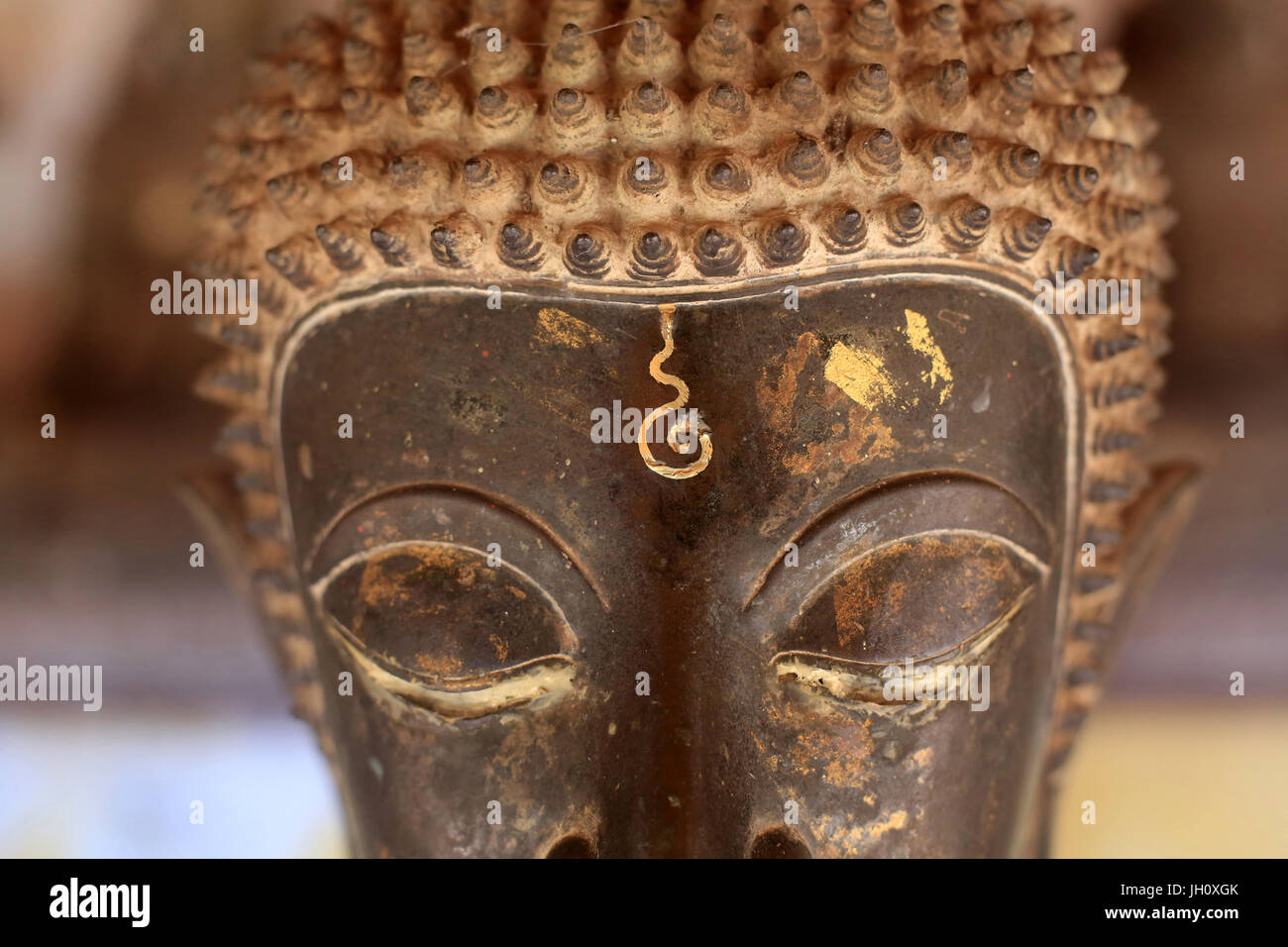 Statua di Buddha nel chiostro o ballatoio della SIM. Parte di una collezione di circa 2000 ceramica e argento buddha sul display in Foto Stock