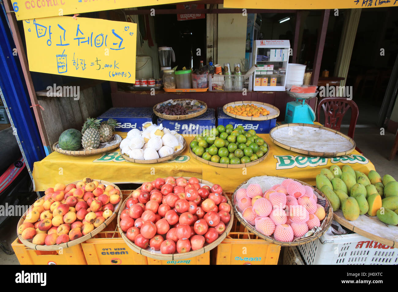 Mercato alimentare. Laos. Foto Stock