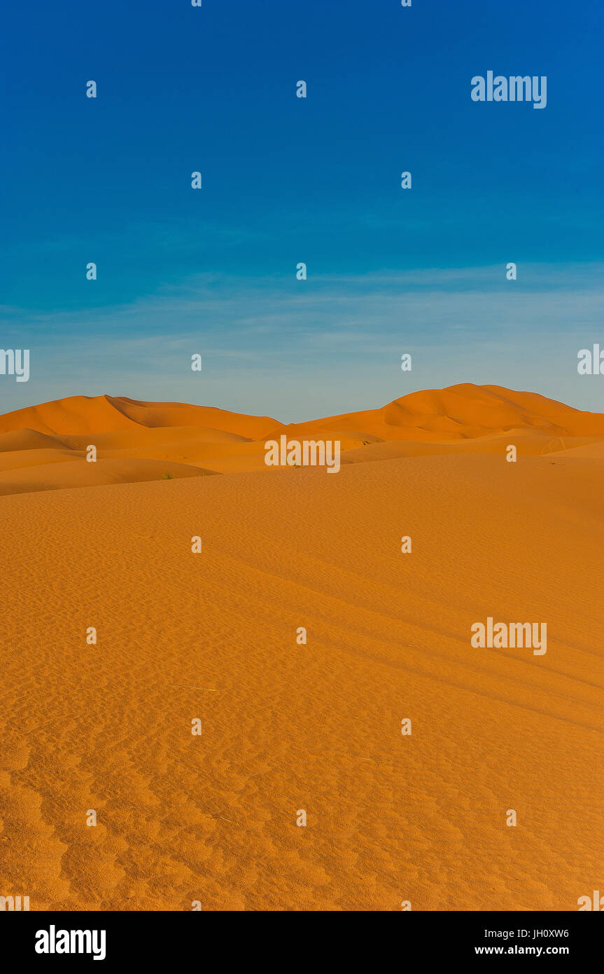 Le dune di Erg Chebbi vicino a Merzouga in Marocco Foto Stock