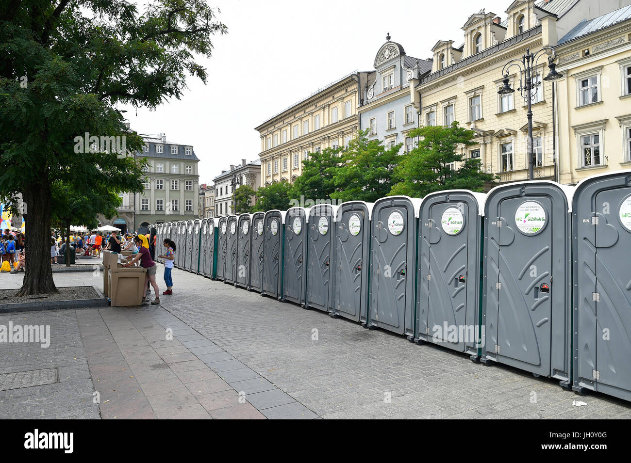 La Giornata Mondiale della Gioventù. Cracovia. 2016. Servizi igienici. La Polonia. Foto Stock