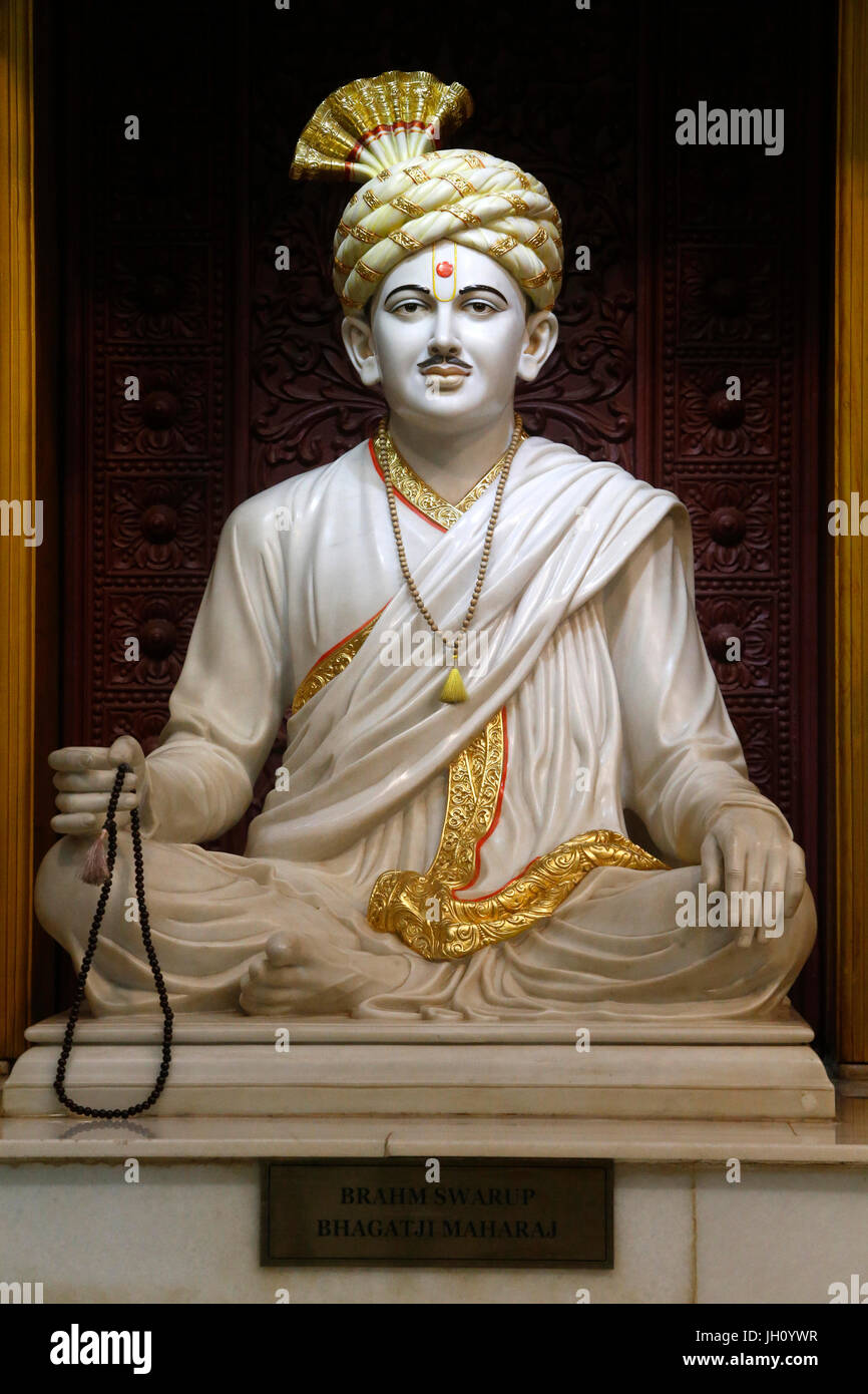 BAPS Shri Swaminarayan Mandir, Kampala. Brahmaswarup Bhagatji Maharaj. Uganda. Foto Stock