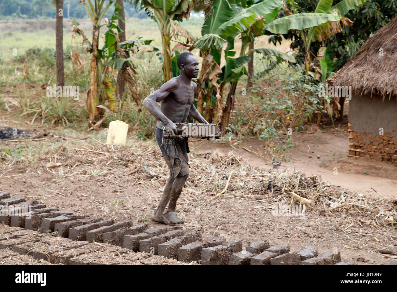 Fabbrica di mattoni. Uganda. Foto Stock