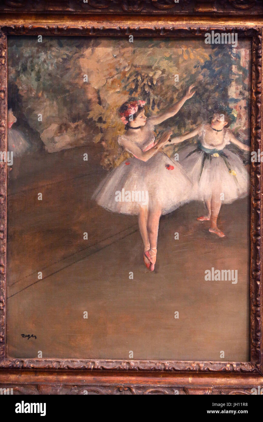 Il Courtauld Gallery. Edgar Degas. Due danzatori su un palco. 1874. Olio su tela. Regno Unito. Foto Stock