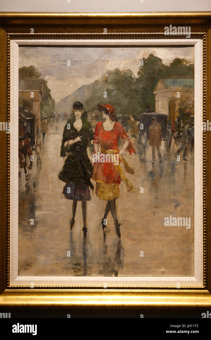 Lesser Ury. Berlin street Scene, 1921. Olio su tela. Ben Uri collezione. Regno Unito. Foto Stock