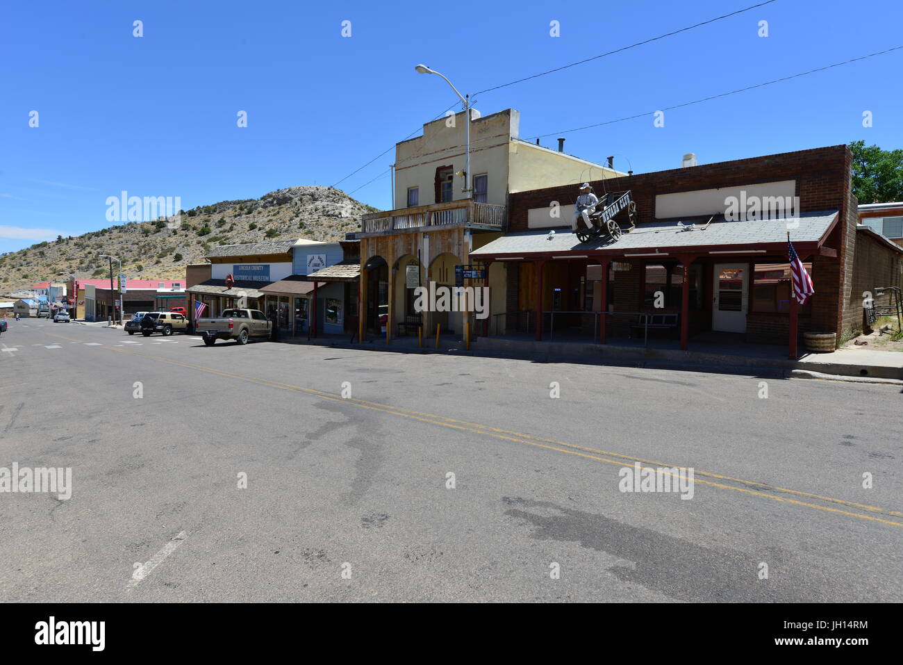 La strada principale di Pioche in Nevada Foto Stock