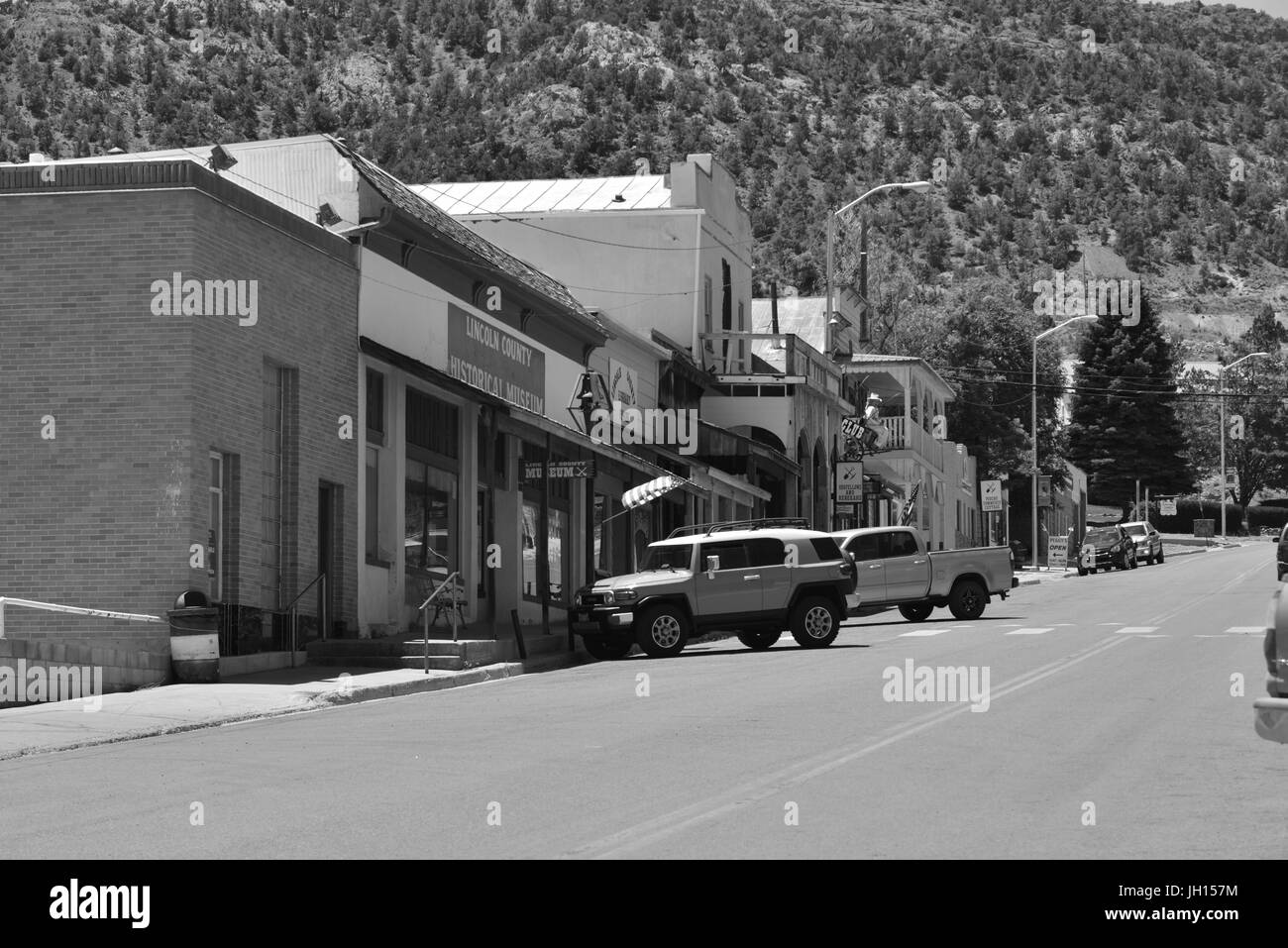 La strada principale di Pioche in Nevada Foto Stock