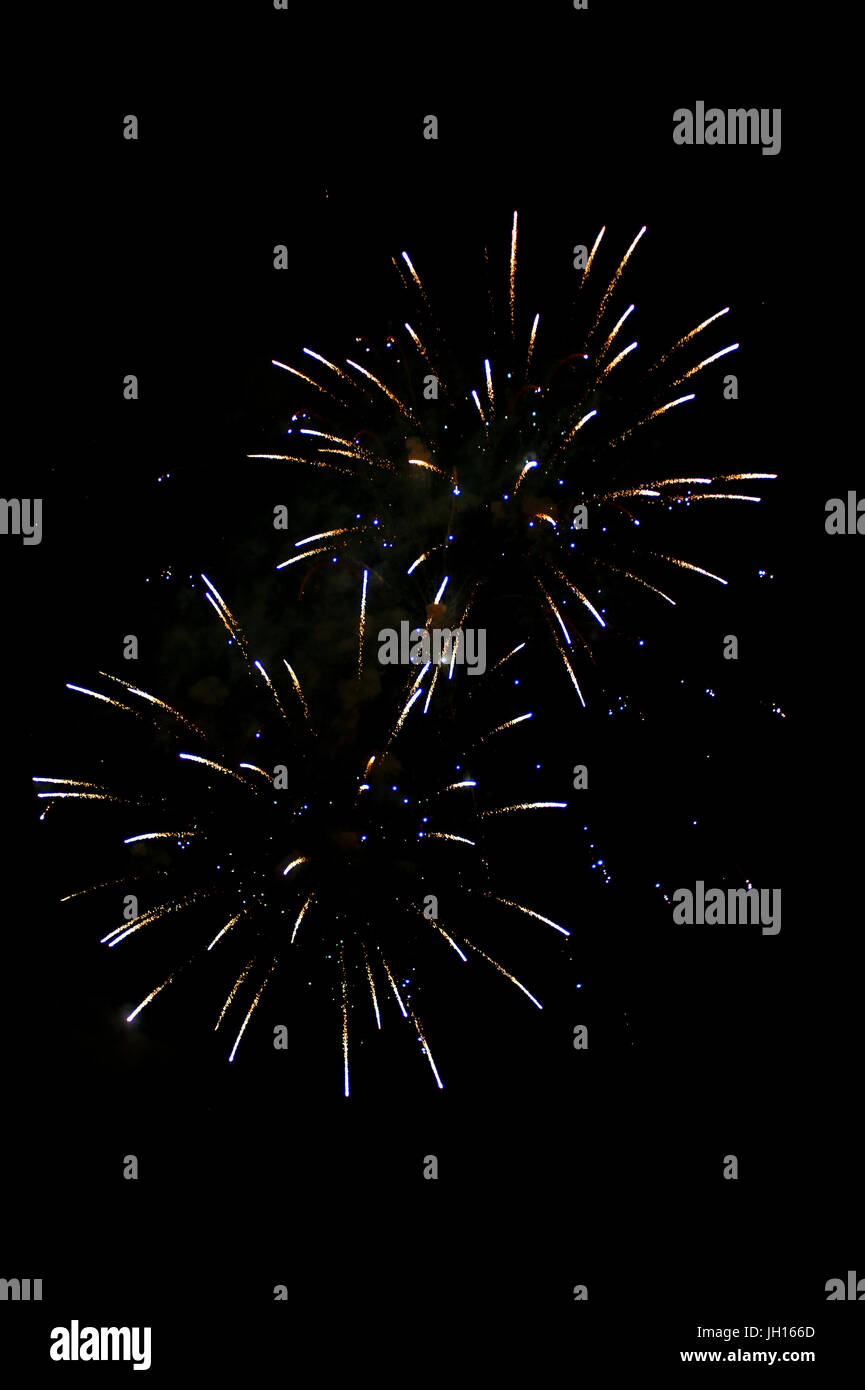 Fuochi d'artificio al Dodger Stadium il 4 luglio Foto Stock