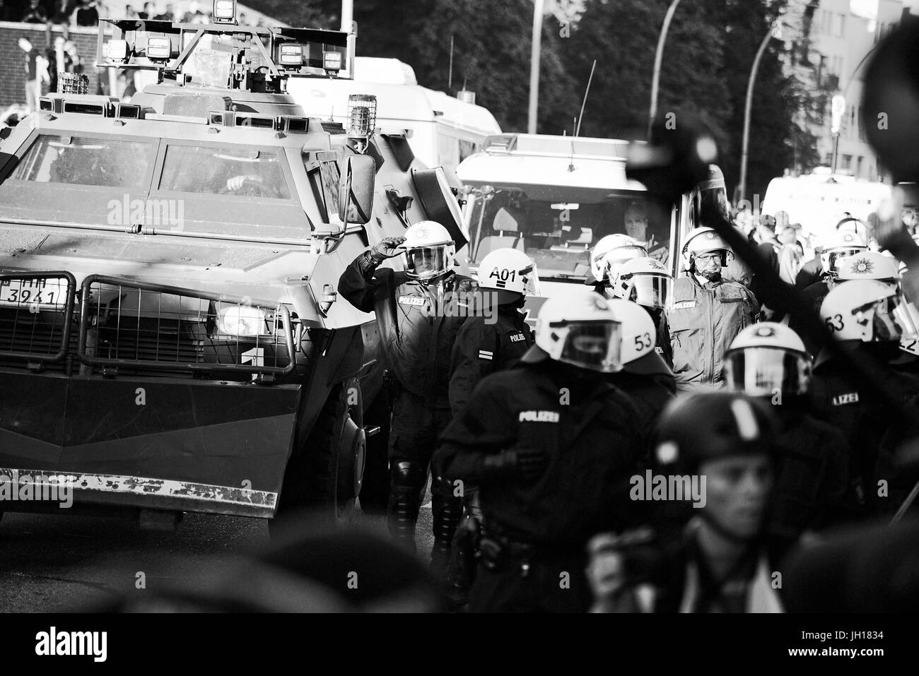 Cooperazione di polizia durante il vertice del G20 Foto Stock