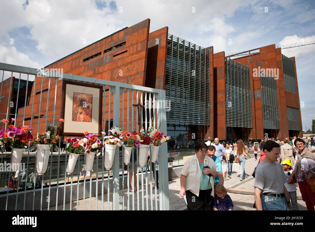 La costruzione della solidarietà europea centro in Piazza di solidarietà in Gdansk, Polonia. Foto Stock
