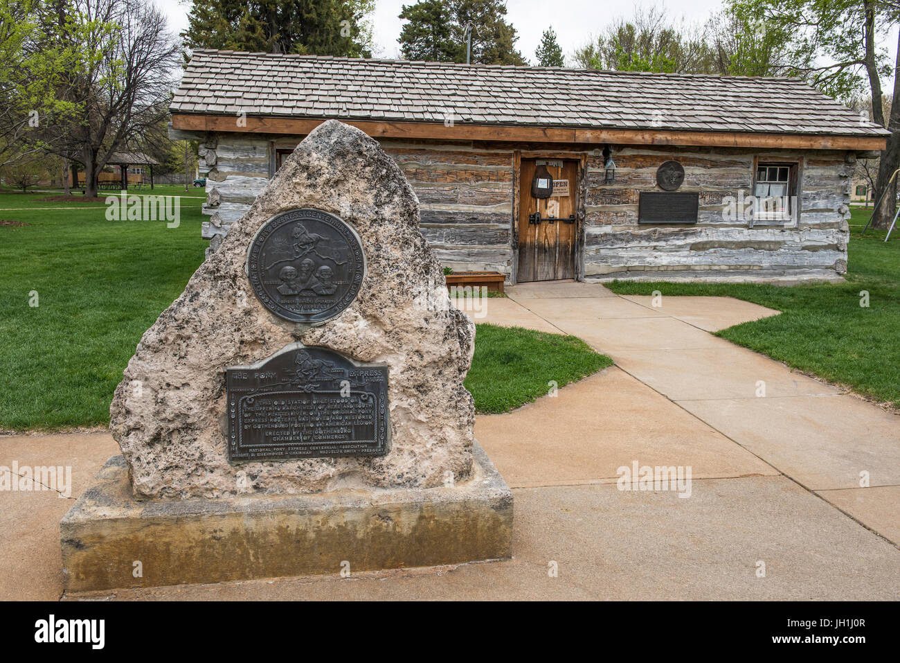 Sam Macchette Stazione, originale Pony Express station, Göteborg, Nebraska, Stati Uniti d'America, da Bruce Montagne Foto Stock