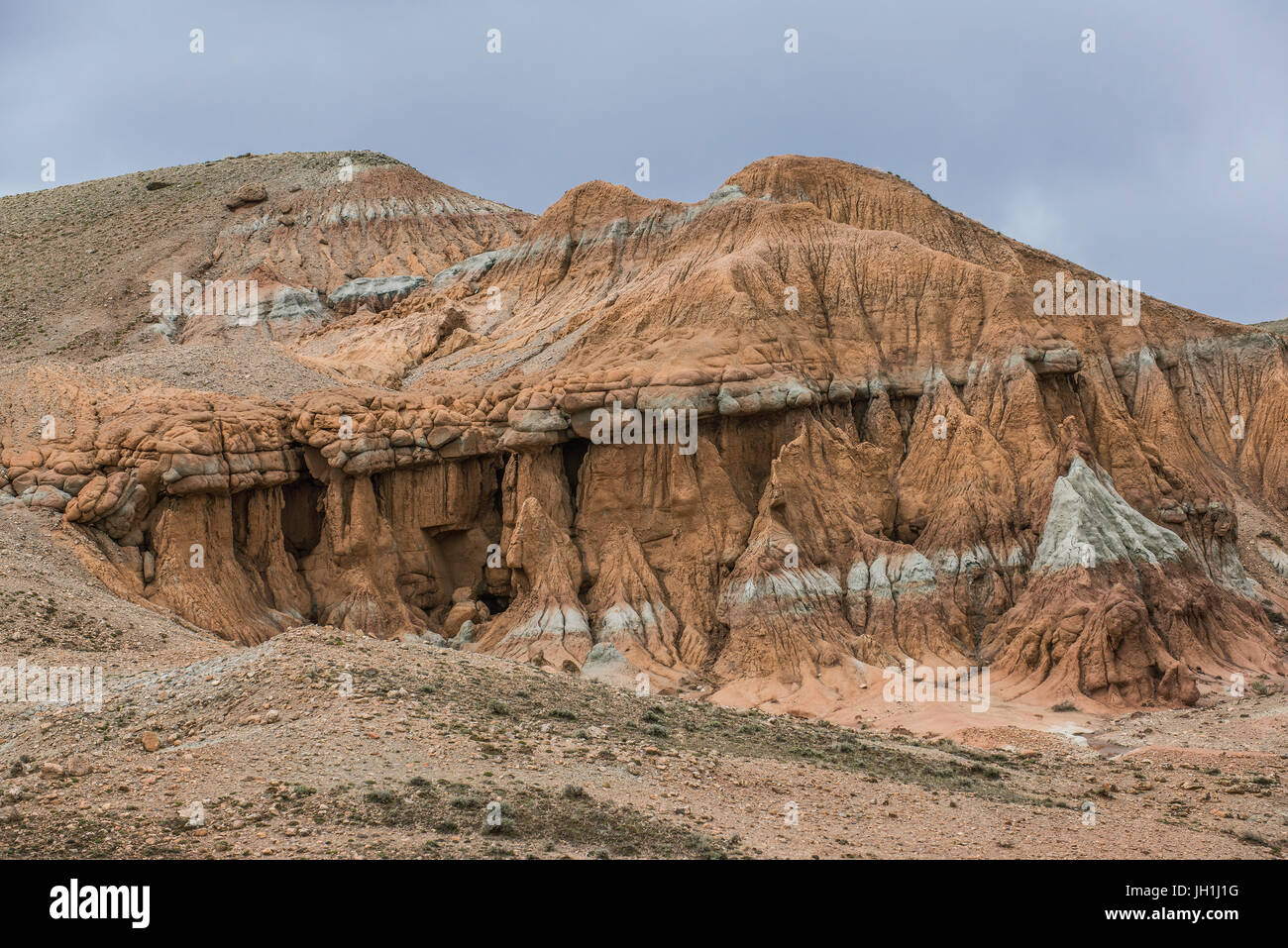 Caratteristiche di erosione, Great Divide Basin, Sweetwater County, Wyoming usa da Bruce Montagne Foto Stock