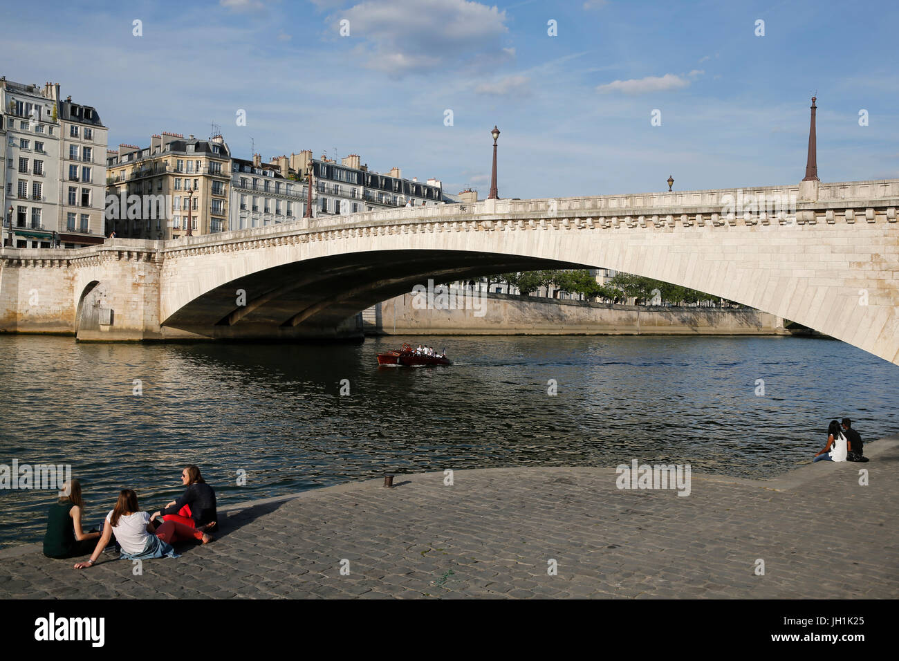 Banca del fiume Senna. La Francia. La Francia. Foto Stock