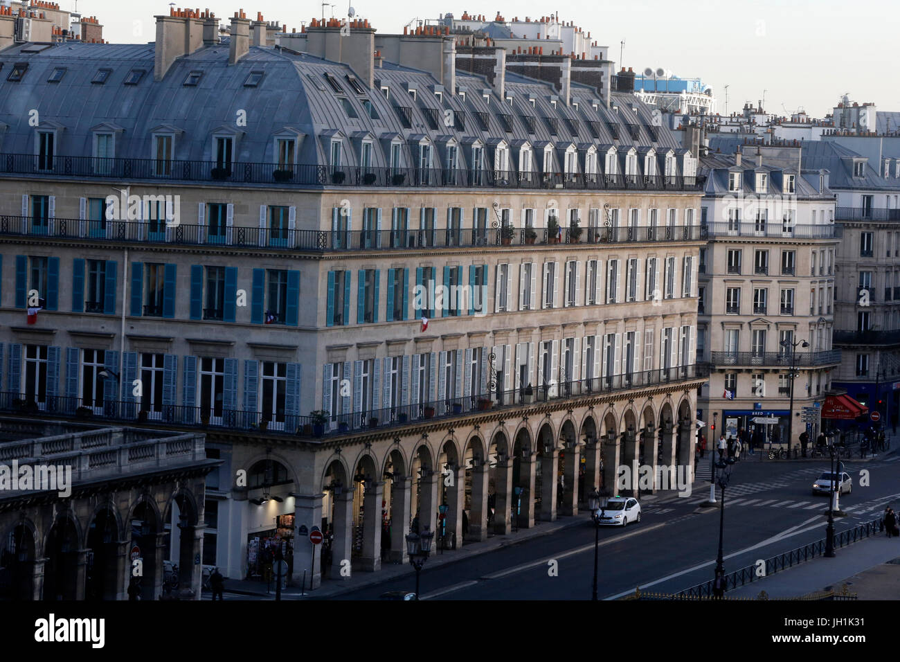 Rue de Rivoli, Paris. La Francia. Foto Stock