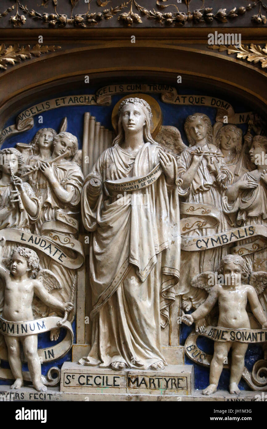 Alla chiesa di Saint-Eustache, Parigi. Saint Cecil. La Francia. Foto Stock