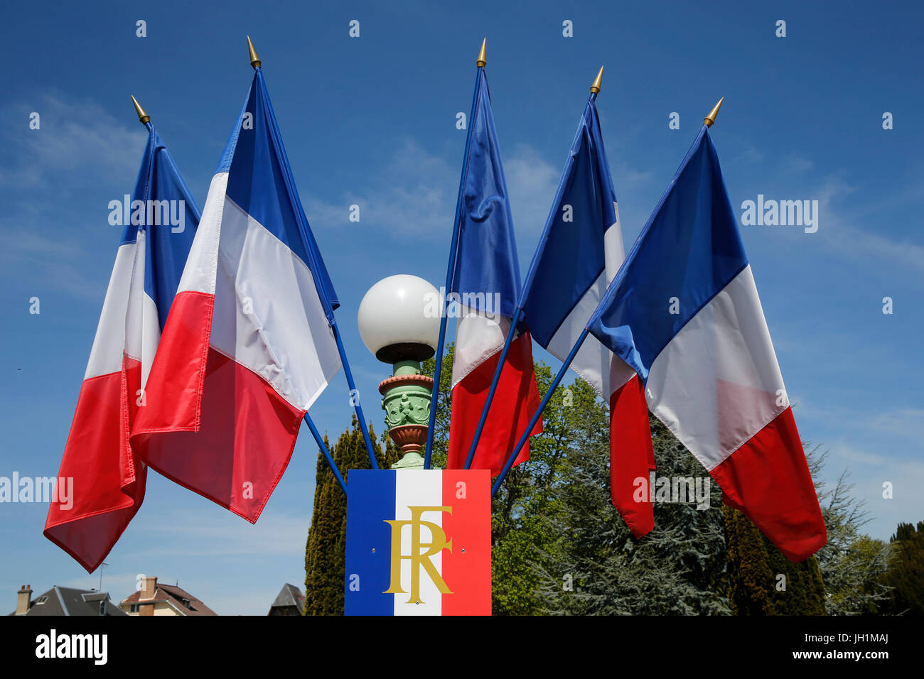 Bandiere francesi. La Francia. Foto Stock