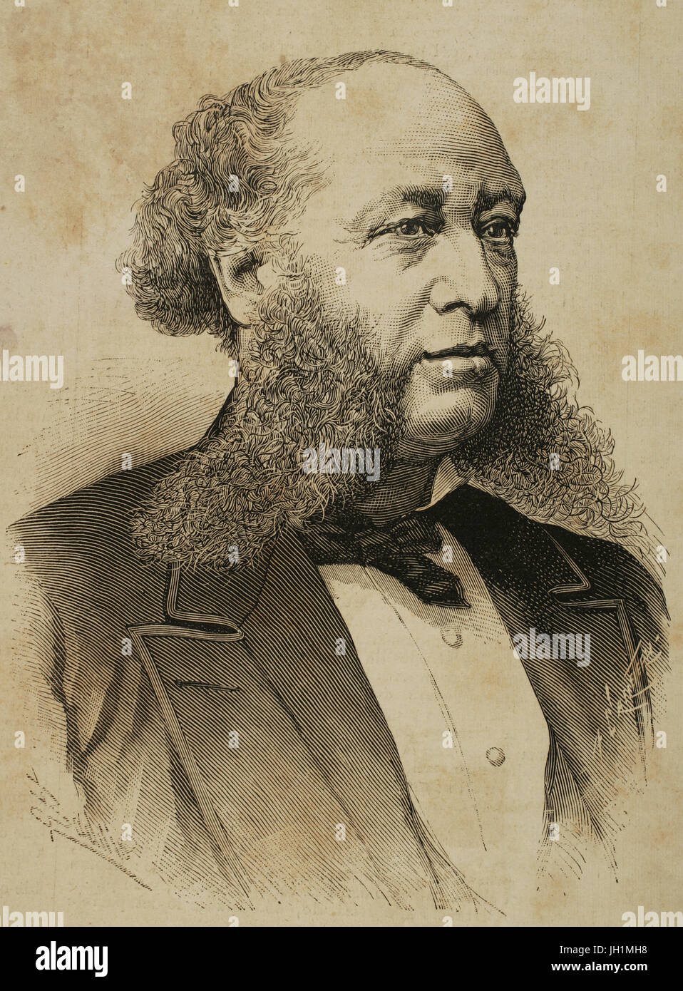 William Henry Vanderbilt (1821-1885). Il magnate americano. Incisione di Arturo Carretero (1852-1903). La spagnolo e illustrazione americana, 1886. Foto Stock