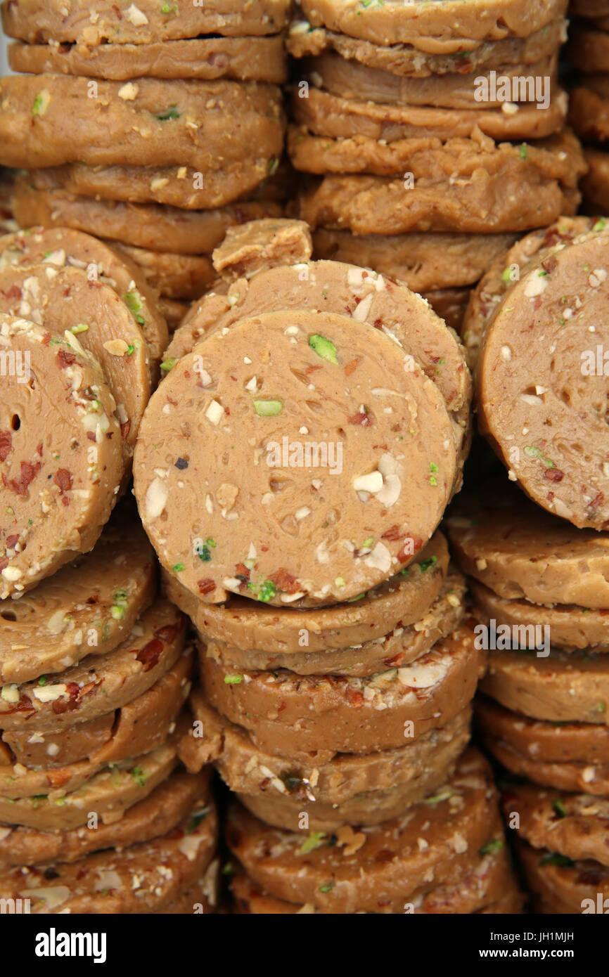 Pasticceria al di fuori di Ajmer dargah Sharif, Rajasthan. India. Foto Stock