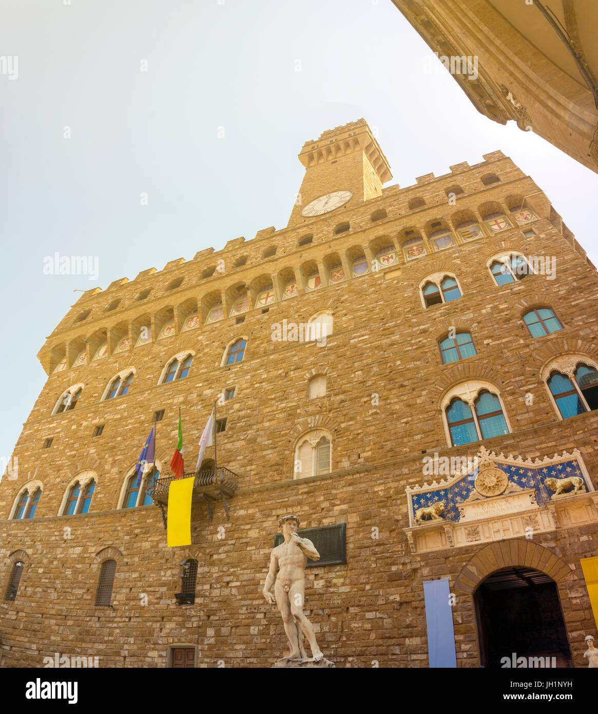 Il vecchio palazzo (Palazzo Vecchio o Palazzo della Signoria), Firenze Foto Stock