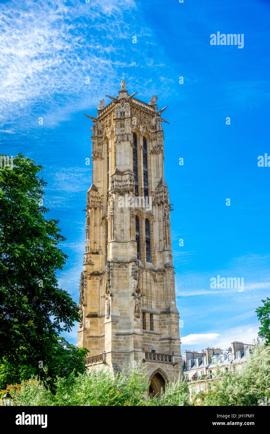 Saint-Jacques torre a Parigi, Francia Foto Stock